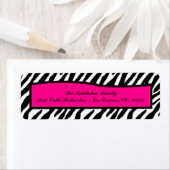 .75 "x2.25" Hot Pink Zebra Retouradreslabel Etiket (Insitu)
