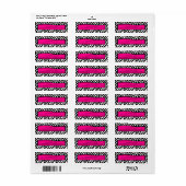 .75 "x2.25" Hot Pink Zebra Retouradreslabel Etiket (Full Sheet)