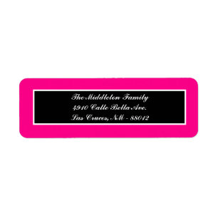 .75 "x2.25" Hot Pink Zebra Retouradreslabel Etiket