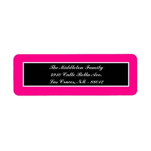 .75 "x2.25" Hot Pink Zebra Retouradreslabel Etiket (Voorkant)