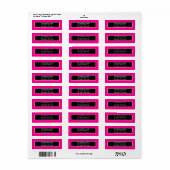 .75 "x2.25" Hot Pink Zebra Retouradreslabel Etiket (Full Sheet)