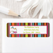 .75 "x2.25" Modern Snowman retour adreslabel Etiket (Insitu)