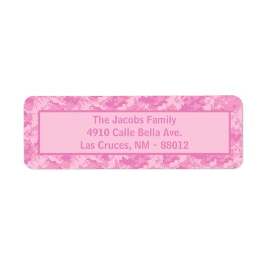 .75 "x2.25" PinkARMY ACU Camo Retour Adreslabel Etiket (Voorkant)