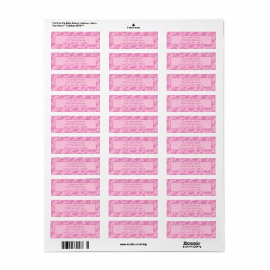 .75 "x2.25" PinkARMY ACU Camo Retour Adreslabel Etiket (Full Sheet)