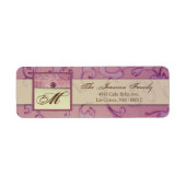 .75 "x2.25" Retouradres Amethist Jewel reliëf Etiket (Voorkant)