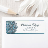 .75 "x2.25" Retouradres Deep Moroccan Blue Etiket (Insitu)