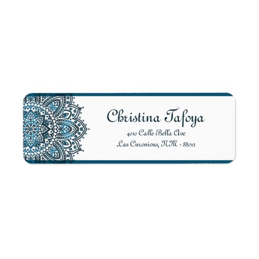 .75 "x2.25" Retouradres Deep Moroccan Blue Etiket (Voorkant)
