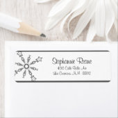 .75 "x2.25" Retouradres Grijze sneeuwvlokken Etiket (Insitu)