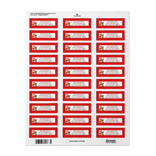 .75 "x2.25" Retouradres Label All-Star Red (Full Sheet)