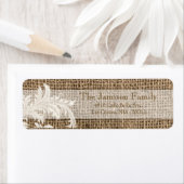 .75 "x2.25" Retouradres Label Burlap Lace Countr (Insitu)