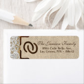 .75 "x2.25" Retouradres Label Hoefijzers Burlap (Insitu)