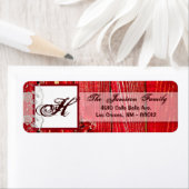 .75 "x2.25" Retouradres Label Kant Rood Hout (Insitu)