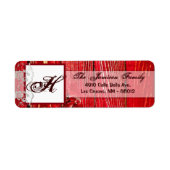.75 "x2.25" Retouradres Label Kant Rood Hout (Voorkant)