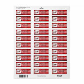 .75 "x2.25" Retouradres Label Kant Rood Hout (Full Sheet)