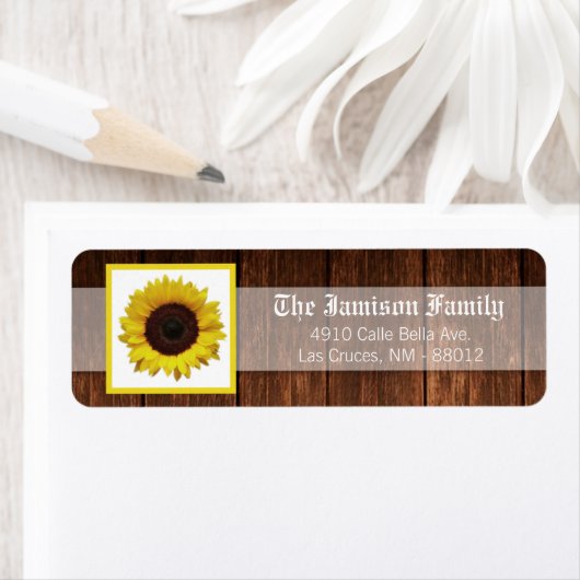 .75"x2.25" Retouradres Label Land Zonnebloem (Insitu)