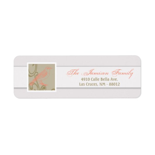 .75 "x2.25" Retouradres Label Love Bird (Voorkant)