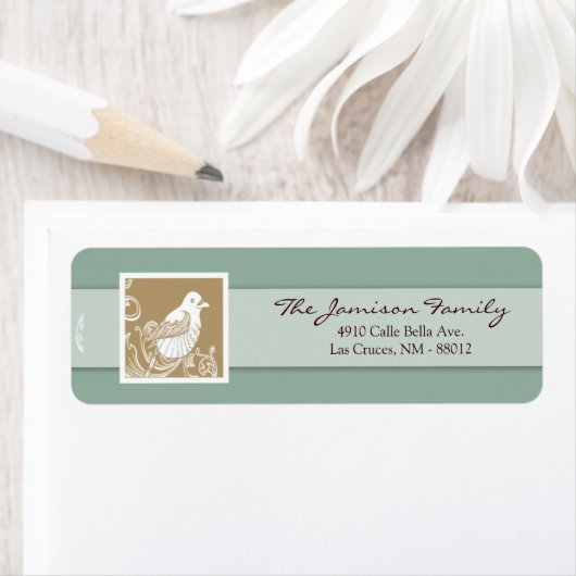 .75 "x2.25" Retouradres Label  Love Bird (Insitu)
