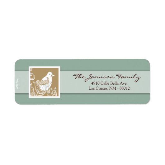 .75 "x2.25" Retouradres Label  Love Bird (Voorkant)