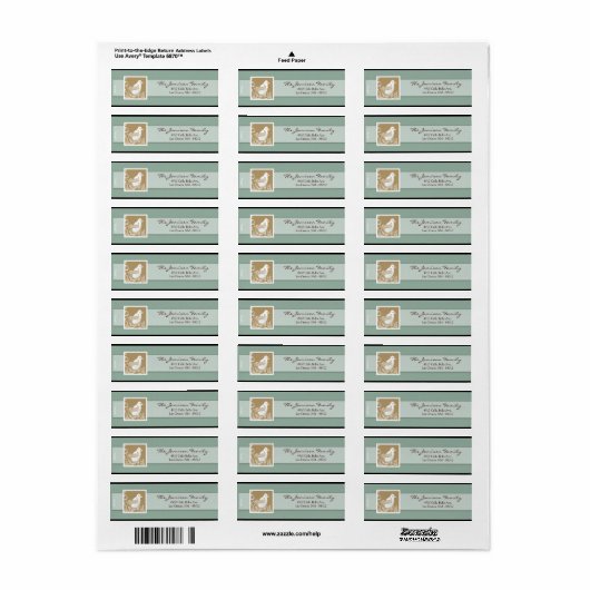 .75 "x2.25" Retouradres Label  Love Bird (Full Sheet)