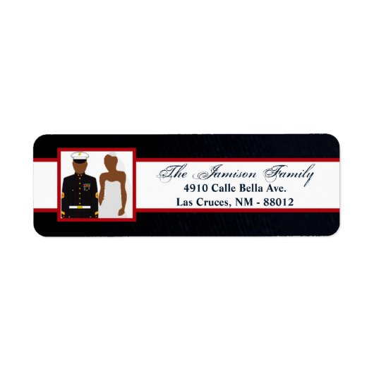 .75"x2.25" Retouradres Label Marine African AME (Voorkant)