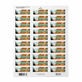 .75 "x2.25" Retouradres Label Sunset Fade Blauwgro (Full Sheet)