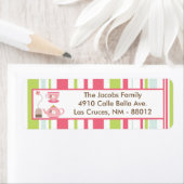 .75 "x2.25" Retouradres Label Tea Party Roze (Insitu)