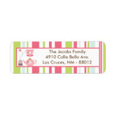 .75 "x2.25" Retouradres Label Tea Party Roze (Voorkant)