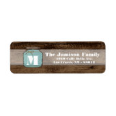 .75 "x2.25" retouradres Mason Jar Wood Land Etiket (Voorkant)