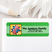 .75 "x2.25" retouradres stripverhaal boek Pop kuns Etiket (Insitu)