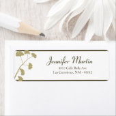 .75 "x2.25" Retouradres Witte Ginkgo bladeren Etiket (Insitu)