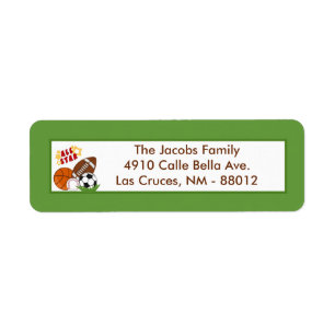 .75 "x2.25" Retouradreslabel All-Star Green Etiket