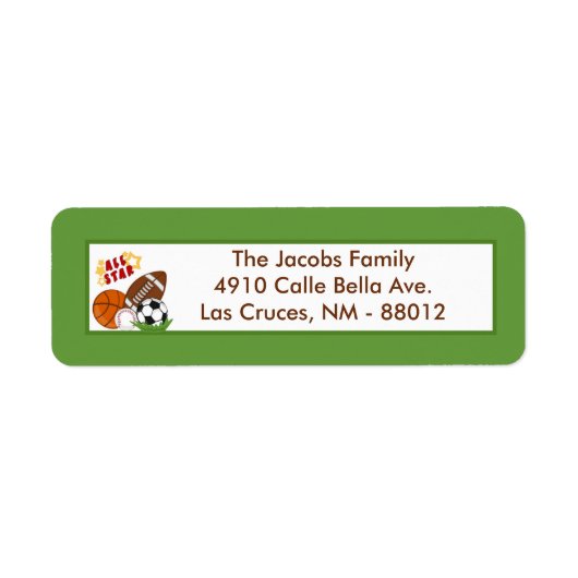 .75 "x2.25" Retouradreslabel All-Star Green Etiket (Voorkant)