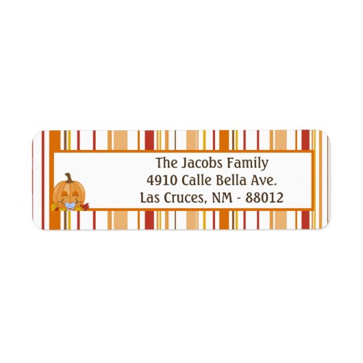 .75 "x2.25" Retouradreslabel Autumn Herfst Pumpki Etiket (Voorkant)