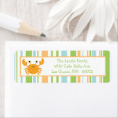 .75 "x2.25" Retouradreslabel Gestreept oceaan Zee Etiket (Insitu)