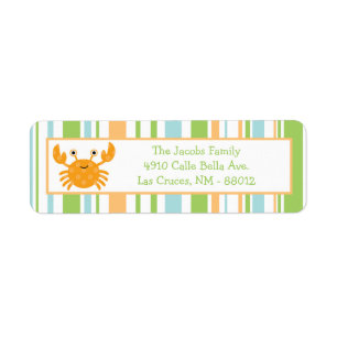 .75 "x2.25" Retouradreslabel Gestreept oceaan Zee Etiket