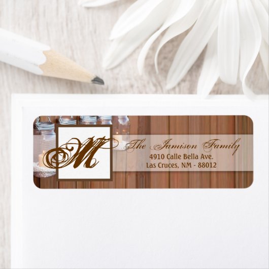 .75 "x2.25" Retouradreslabel Mason Jar Candle Etiket (Insitu)