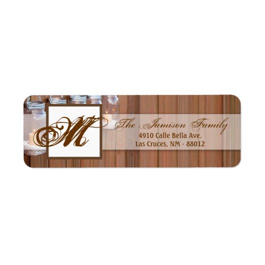 .75 "x2.25" Retouradreslabel Mason Jar Candle Etiket (Voorkant)