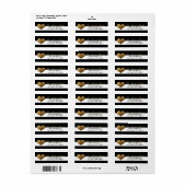 .75 "x2.25" Retouradreslabel Modern Stripe Black Etiket (Full Sheet)