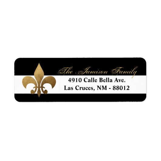 .75 "x2.25" Retouradreslabel Modern Stripe Black Etiket (Voorkant)