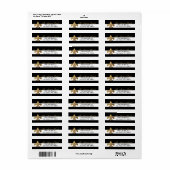 .75 "x2.25" Retouradreslabel Modern Stripe Black Etiket (Full Sheet)