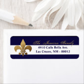 .75 "x2.25" Retouradreslabel Modern Stripe Navy Etiket (Insitu)