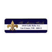 .75 "x2.25" Retouradreslabel Modern Stripe Navy Etiket (Voorkant)