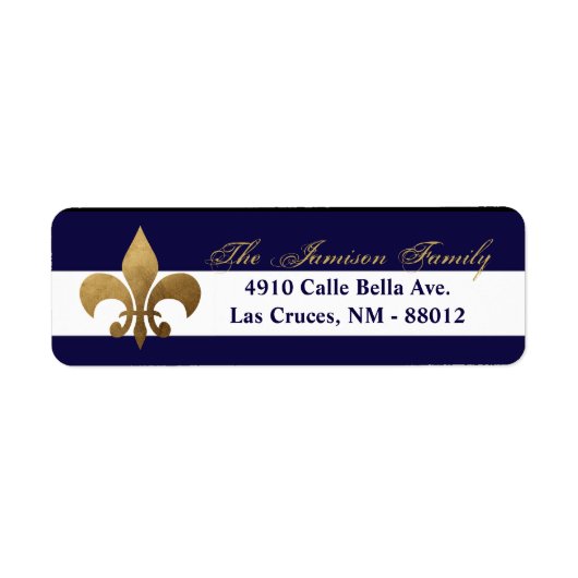 .75 "x2.25" Retouradreslabel Modern Stripe Navy Etiket (Voorkant)