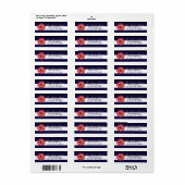 .75 "x2.25" Retouradreslabel Modern Stripe Navy Etiket (Full Sheet)