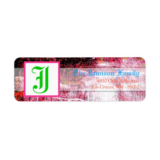 .75 "x2.25" Retouradreslabel Neon Grunge Scratc Etiket (Voorkant)