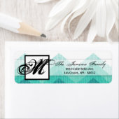 .75 "x2.25" Retouradreslabel Ombre Blauwgroen Chev Etiket (Insitu)