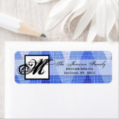 .75 "x2.25" Retouradreslabel Ombre Blue Chevron Etiket (Insitu)