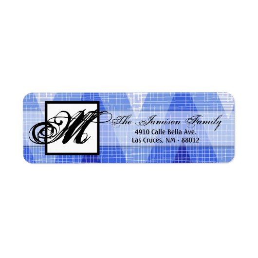 .75 "x2.25" Retouradreslabel Ombre Blue Chevron Etiket (Voorkant)
