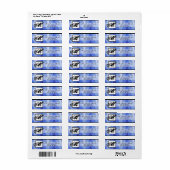 .75 "x2.25" Retouradreslabel Ombre Blue Chevron Etiket (Full Sheet)