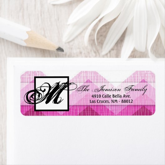 .75 "x2.25" Retouradreslabel Ombre Pink Chevron Etiket (Insitu)